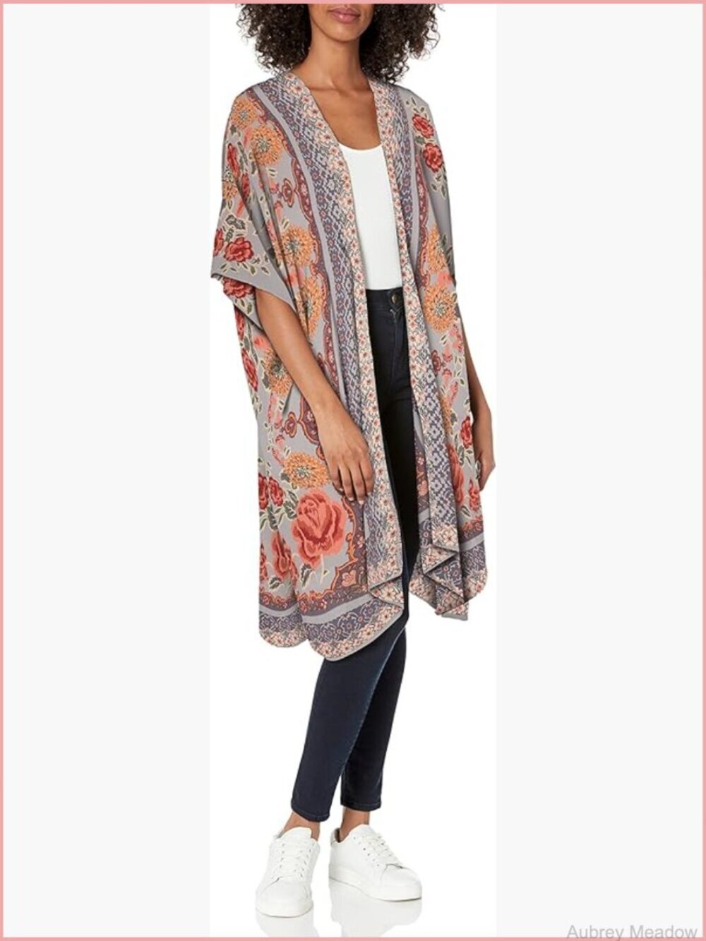 Boho Long Duster Kimono Cardigan Loose Flowing Printed Cover Up